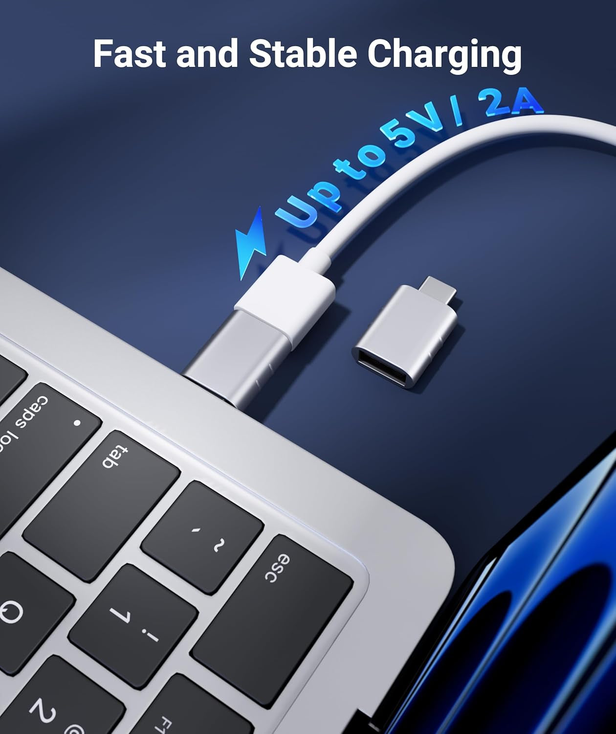 USB C to USB Adapter(2 Pack), USB-C Male to USB 3.0 Female Adapter Compatible with Iphone 16 Pro Max Macbook Pro Air 2023 Ipad Mini Pro Surface Pro and Other Type C or Thunderbolt 4/3 Devices